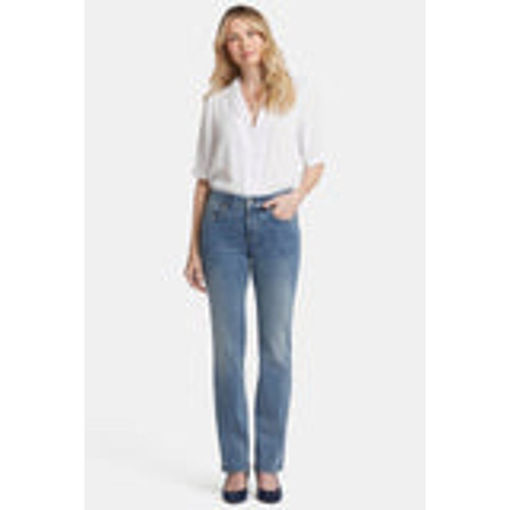NYDJ Womens 12 Marilyn Straight Leg Jeans Medium Wash Relaxed Denim Classic
